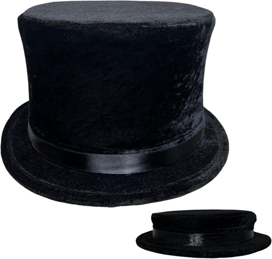 Black Collapsible Folding Top Hat – Magicians, Dancers, and Theater Performances, Perfect for Adults.