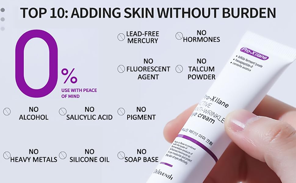 DEleventh Korean Brand Pro-Xilane Active Anti-Wrinkle Eye Cream 20g / Anti-Aging, Anti-Oxidation, Fade Fine Lines, Reduces Wrinkles, Dark Circles & Puffiness for Youthful, Bright Eyes