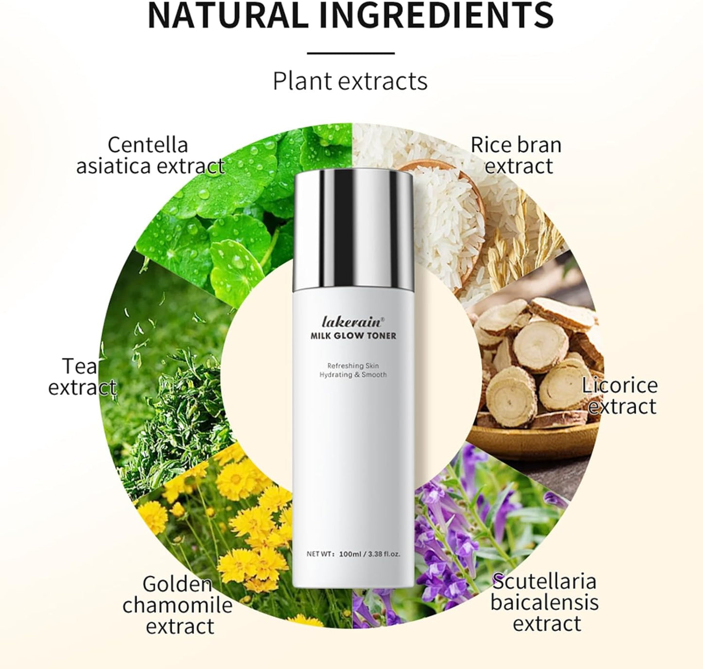 Milk Glow Toner for Face - Deep Hydrating Milky Facial Toner with Niacinamide, Refreshing Skin, Moisturizer & Smooth, Ordinary Toner Skin Care, Cruelty Free, Vegan (100ml)
