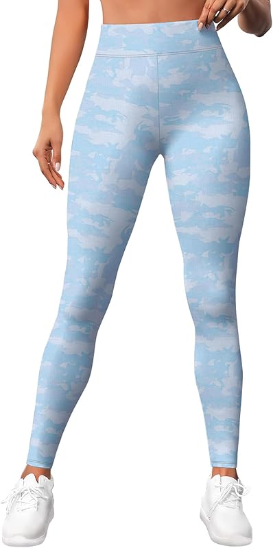 Leggings for Women Workout Funny Printed Gym Athletic Womens Yoga Pants Camo Print Legging Camouflage Floral Tropical Pants