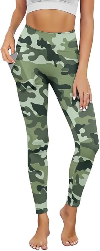 Poceacles Yoga Pants for Women with Pockets Full Length Workout Leggings High Waist Tummy Control Lounge Pants Activewear
