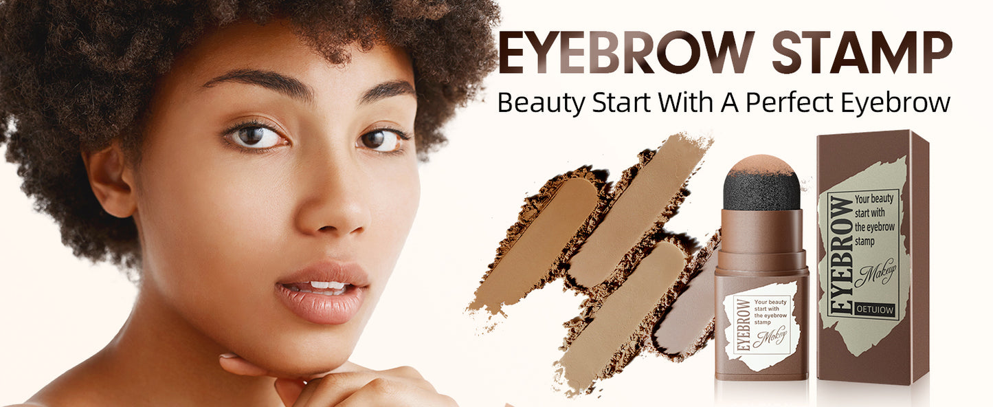 Eyebrow Stamp and Eyebrow Stencil Kit, Eye Brow Stencil Kit for Beginners 24 Reusable and Washable Eyebrow Shaping Kit, Brow Stencil and Stamp Kit Smudge-Proof & Long-Lasting (Light Brown)