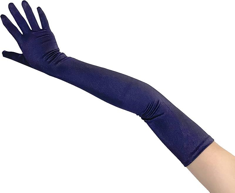 23" Extra Long Super Stretch Over the Elbow Party Bridal Dance Sexy Satin Gloves A-Grade Quality 16BL 58cm