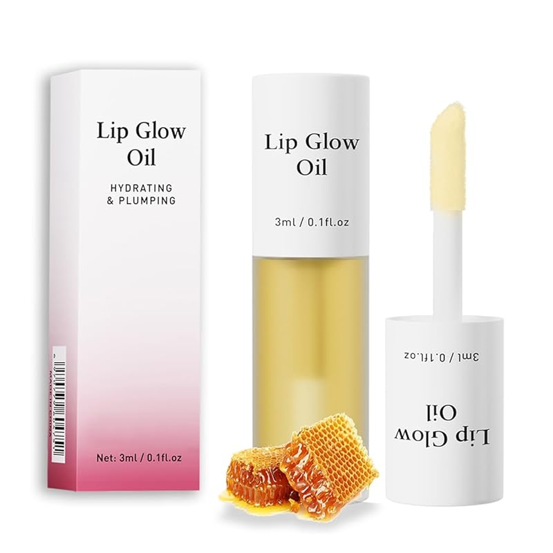 Korean Lip Oil - Fruity Flavor Lip Glow Oil, Moisturizing Hydrating & Nourishing Non-stick Cup Transparent Plumping Lip Gloss for Dry Lips & Lip Care (01#Raspberry)