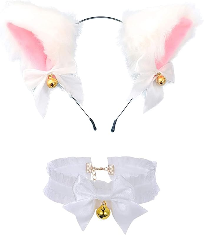 Faylay Cosplay Girl Plush Furry Cat Ears Headwear Accessory for Cam Girl Party