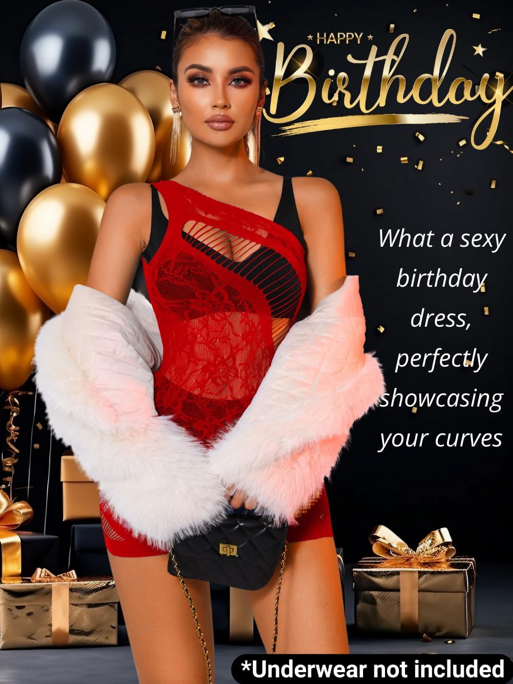 Lace Mini Dress Lingerie, Fit 0-16 Exotic Stripper Outfit for Women, Sexy Floral Mesh See Sheer Through Plus Size
