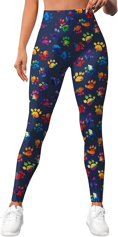 Leggings for Women Workout Funny Printed Gym Athletic Womens Yoga Pants Camo Print Legging Camouflage Floral Tropical Pants