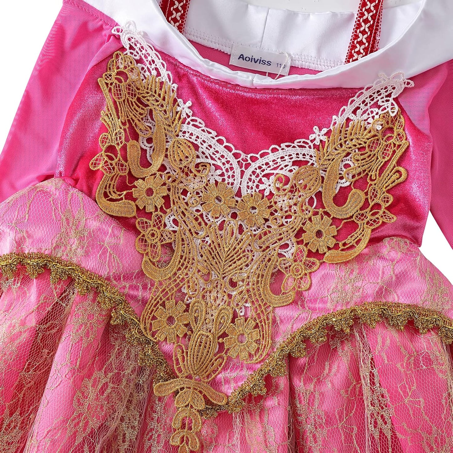 Girls Princess Costume Dresses Pink Princess Dress Up Clothes with Accessories for Halloween Cosplay Carnival Party