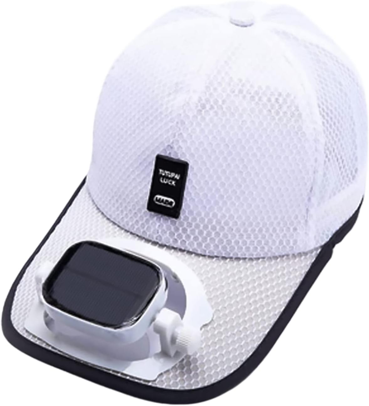 Mens Baseball Cap with Solar Fan, Summer UV Protection Wide Brim Sun Hat Mesh Beach Hats, Solar Powered/USB Charging
