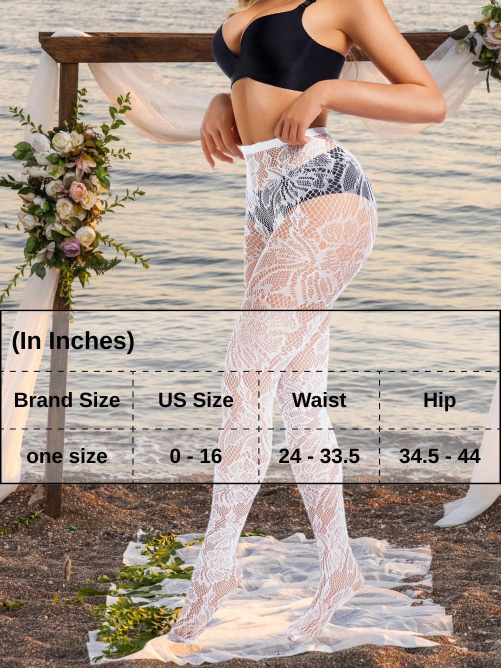 Sexy Lace Tights For Women, High Waisted Fishnet Stockings Concert, Floral Patterned Pantyhose Leggings Rave Outfits
