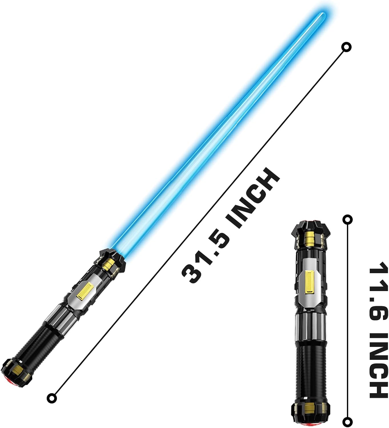 4 Pack Light up Sword Saber with FX Sound (on - Off Control) and Full Retractable Handle, 4 Colors LED Glow in The Dark Toy for Kids Adult - TrendyLookz