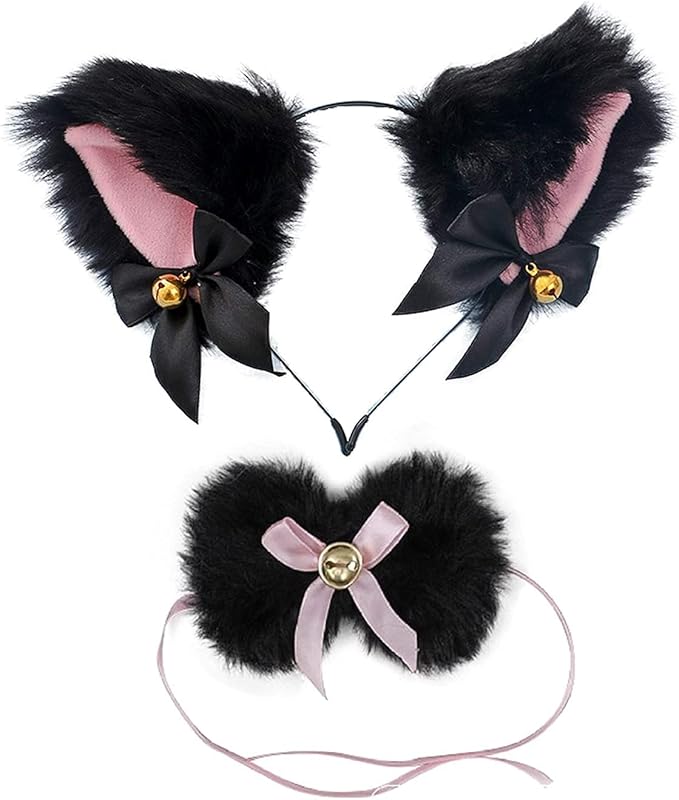 Faylay Cosplay Girl Plush Furry Cat Ears Headwear Accessory for Cam Girl Party