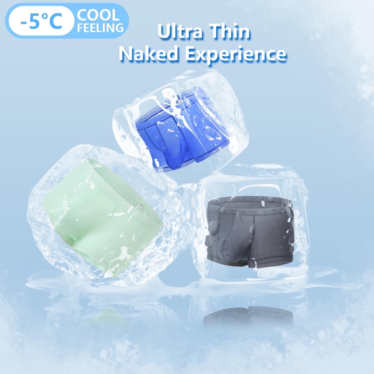 Men's Sexy Underwear Ice Silk Sheer Boxer Briefs See Through Mesh Ultra Thin Transparent Trunk