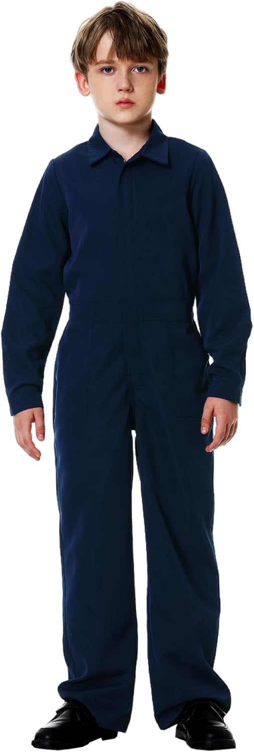 AOBUTE Kids Halloween Boys Solid Color Jumpsuit with Pockets 3-14 Years