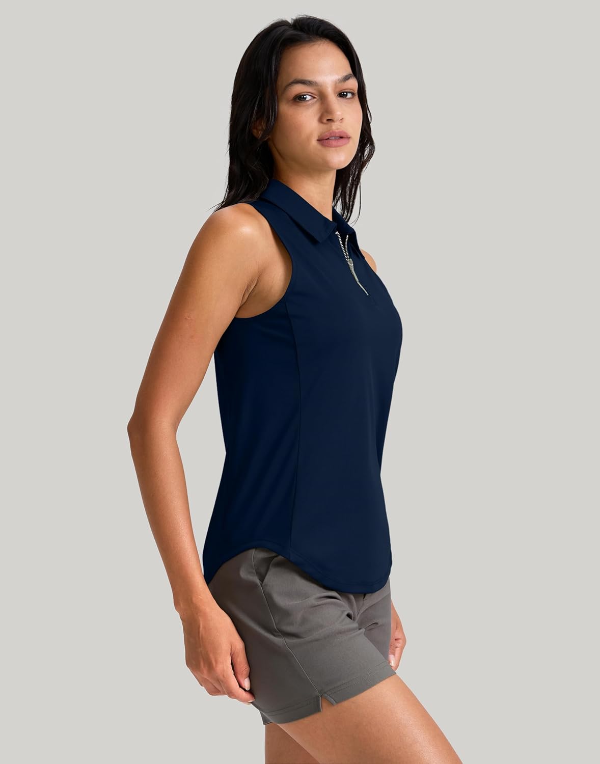 G Gradual Womens Golf Shirt Sleeveless Zip Up Polo Shirts for Women Collared Lightweight Tennis Athletic Tank Top