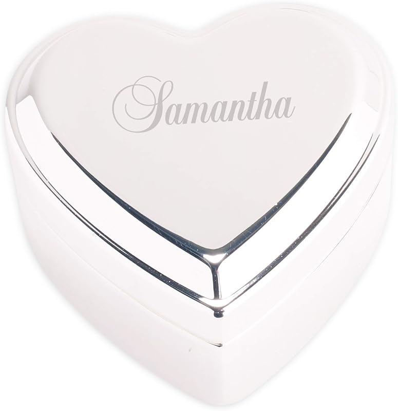 Cherished Moments Silver Toned Heart Shaped Jewelry Keepsake Box for Jewelry, Trinkets or Special Treasures