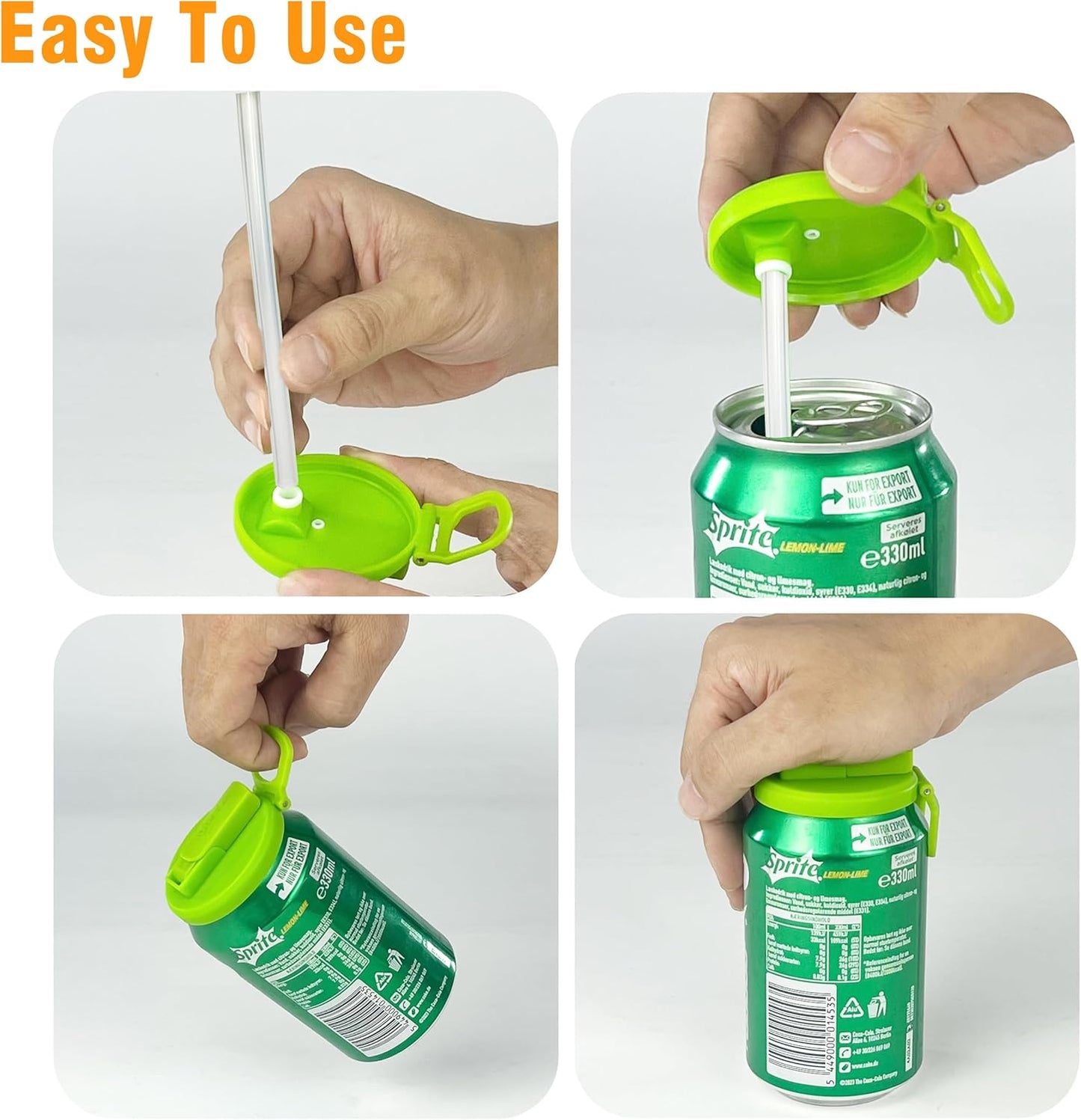 6 pack 6 color Soda Can Lids with Straws, Reusable Silicone Straws Soda Can Covers, BPA-Free,Airtight Seal, Easy to Use, Prevents Spills, Fits Standard Cans. (Colour mixture)