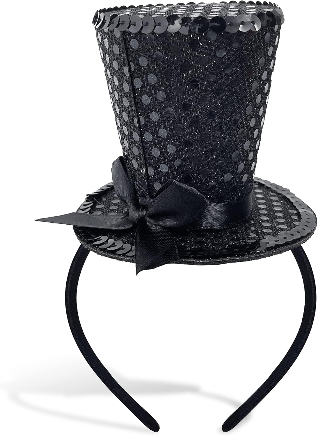 Mini Top Hat Headband Sequins Tea Party Headpiece Fascinator 1920s Gatsby Party Costume Accessory for Women Lady Gril