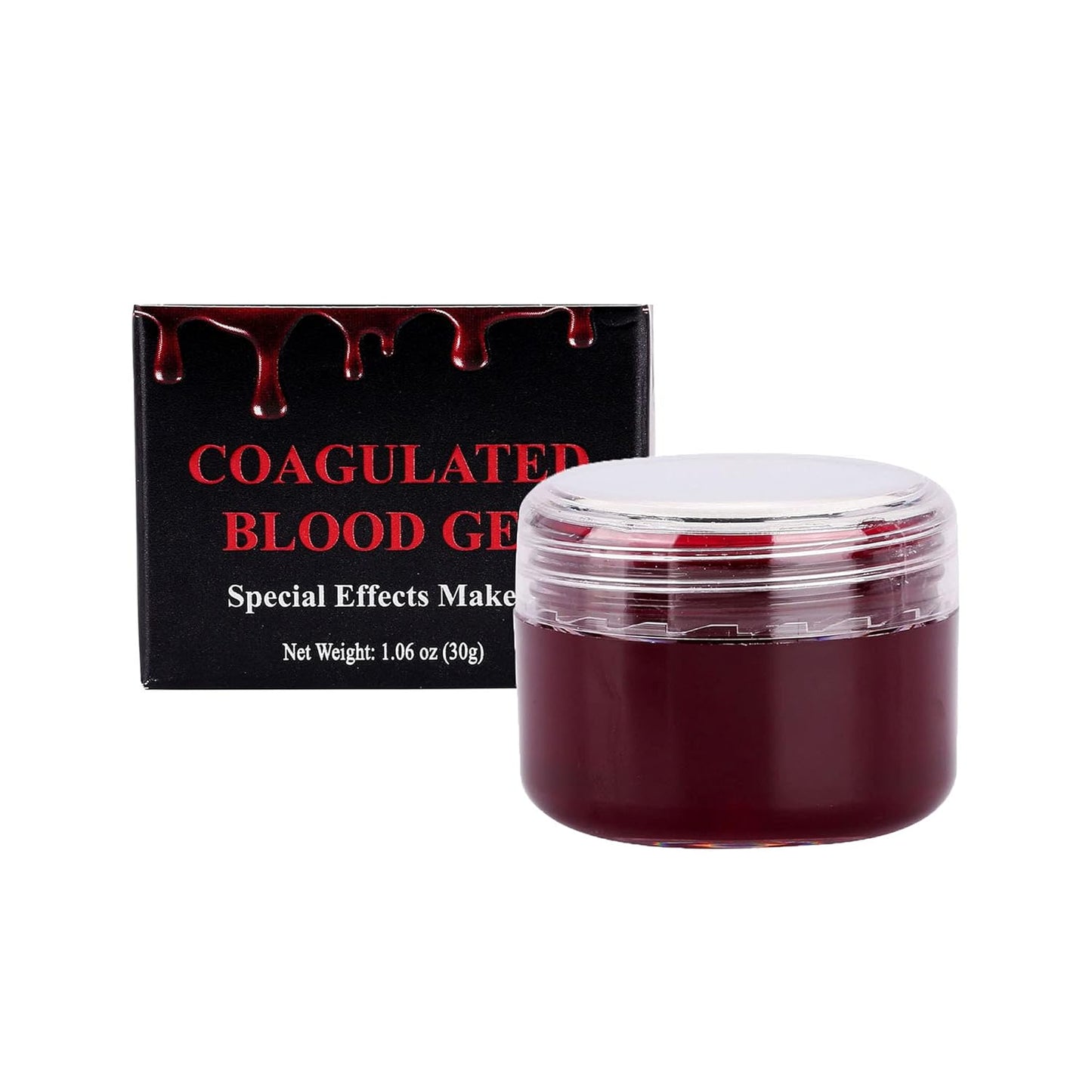 Fake Blood Fake Coagulated Scab Blood Gel (1.06Oz) Halloween Makeup Stage SFX Special Effects Makeup Kit with Stipple Sponge