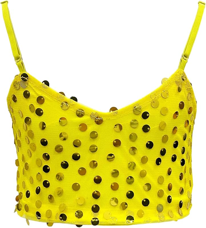 Girls Sequins V Neck Dance Tops Straps Jazz Latin Hip Hop Modern Dance Bra Vest Shirt Stage Performance Costume
