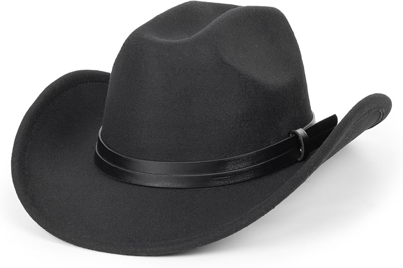 Glitter Silver Black Cowboy Hats for Women - Western Sparkly Rhinestone Cowgirl Hat for Ladies Size M-L