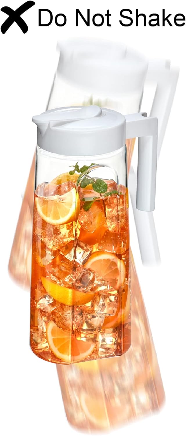 Amazing Abby - Slim Mini - Tritan Pitcher (48 oz), Unbreakable Plastic Water Pitcher with Lid, BPA-Free, Heat-Resistant, Dishwasher-Safe, Great for Iced and Hot Drinks, Indoors and Outdoors, Blue