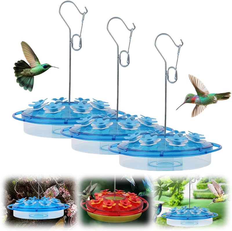 Hummingbird Feeder, 2025 New Proof Leak-Proof Cleaning Brushes Nectar Easy Clean Fill Bird Feeder for Garden Red Decor, Including Hanging Hook, Feeding Port Bird Easy Filling/Cleaning (Red)