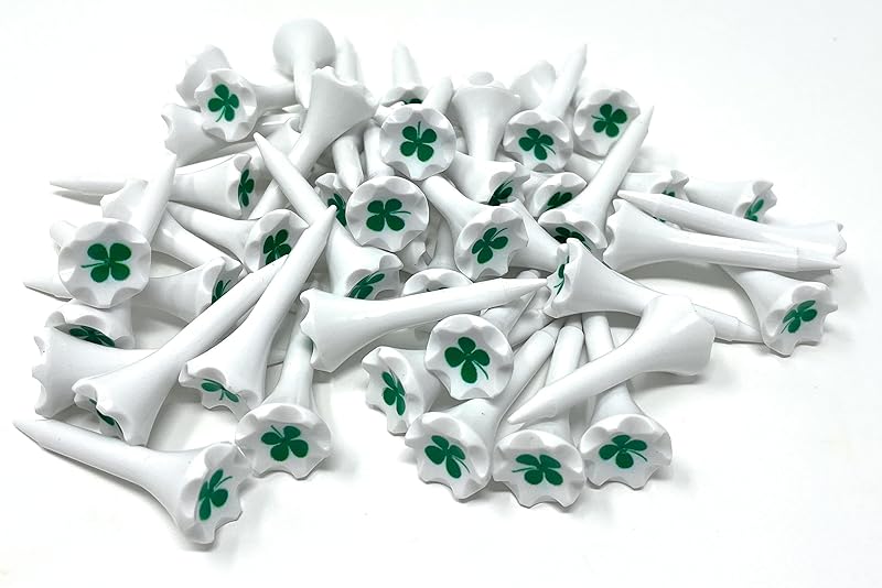NorthPointe 1 ½” Plastic Golf Tees – Short Tees for Irons, Par Threes, Hybrids, and Driving Range - Pack of 50 or 100 Bulk in High Visibility White Durable Plastic