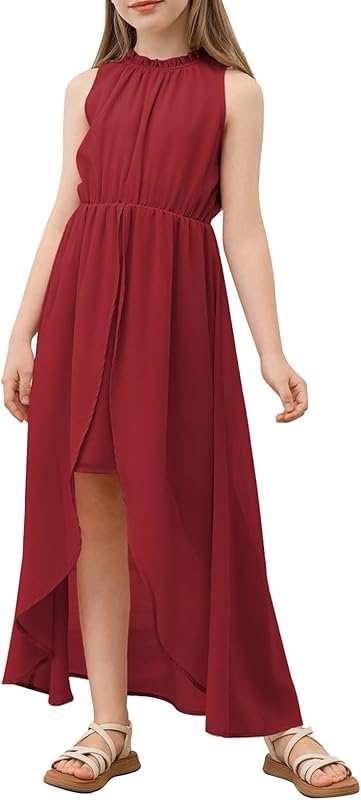 blibean Tween Girls 2024 Dresses Turtleneck Elegant Semi Formal Dress 6-15 Years