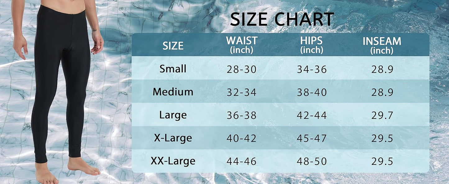 Ubestyle UPF 50+ Men's Active Surfing Water Leggings Swim Pants Swim Tights Beach Pants Sun Protective