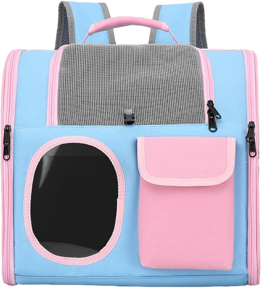Cat Dog Carrier Backpacks,Pet Backpack Carrier, Bubble Backpack Pet Carriers with Breathable Mesh for Cats Small Dogs Puppies Animals for Travel, Hiking, Camping or Outdoor Use (Pink)