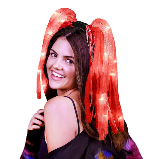 Light Up Headbands for Women Girls Noodle Hair Accessories Hair Hoops Luminous Glow Headpieces Braids Hose Flash Headband