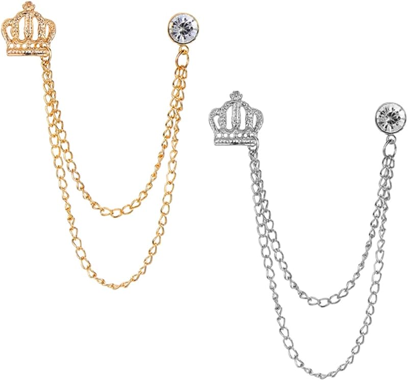 Brooches Pin for Men Shirts Collar Chain Brooch Pin Lapel Stick