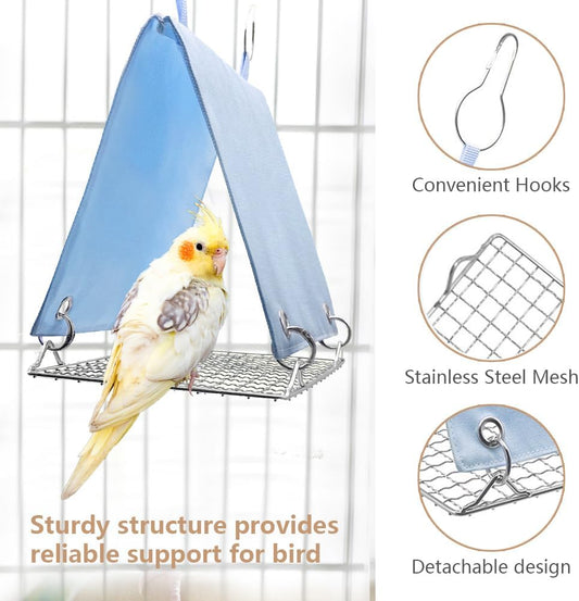 Bird Nest House Bird Bed Hanging Hammock Tent Waterproof Hideaway Cave Snuggle Hut for Parrot Parakeet Cockatiel Conure Budgie Lovebird Medium