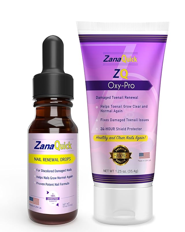 ZanaQuick Extra Strength Toenail & Fingernail Repair Drops - Nail Care Renewal for Thick, Damaged & Discolored Nails - 2 Pack