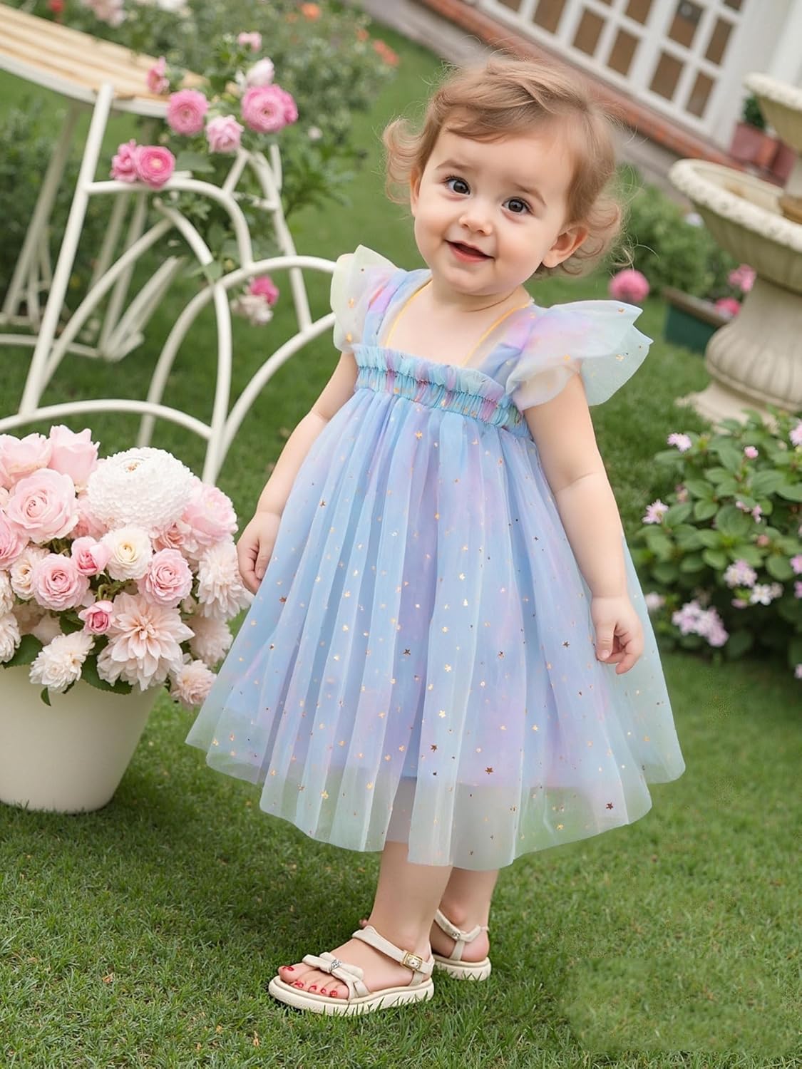 AGQT Baby Girls Tutu Dress Tulle Sundress Size 9M-5T