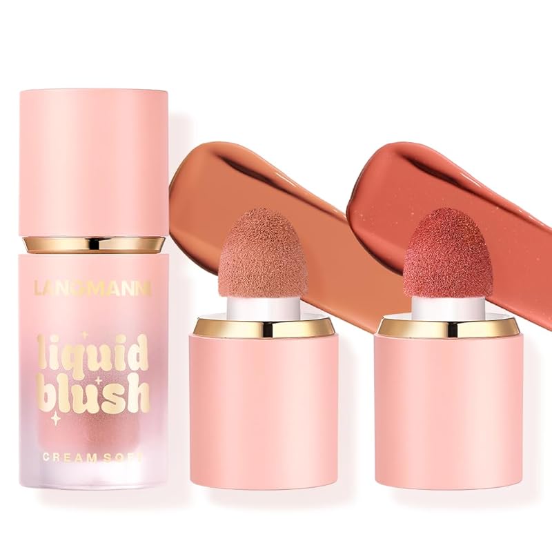Jolilab Liquid Blush - High Pigment, Long - Lasting, Buildable Color for a Natural Glow（#1+2）