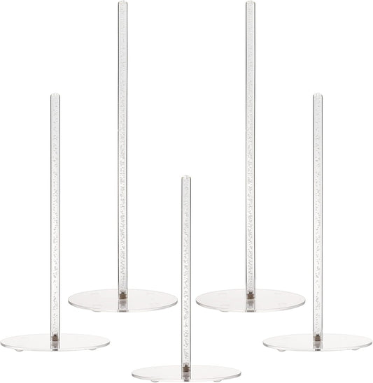 Clear Bubble Acrylic Donut Stands - 5PCS Bagel Holder Display, Reusable Doughnut Pretzel Tower for Dessert Table, Wedding Bar, Birthday Party with Built-in Copper Nut