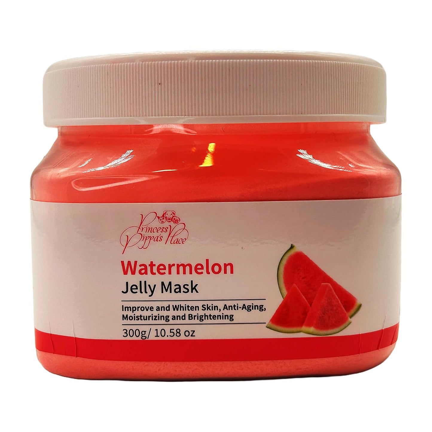 Princess Pippa's Place Watermelon Jelly Mask Powder - Jelly Face Mask Peel Off- Hydrating, Moisturizing, Anti-Aging Jelly Mask for Face Glowing and Radiant Skin- 300G/10.58 Oz, Red