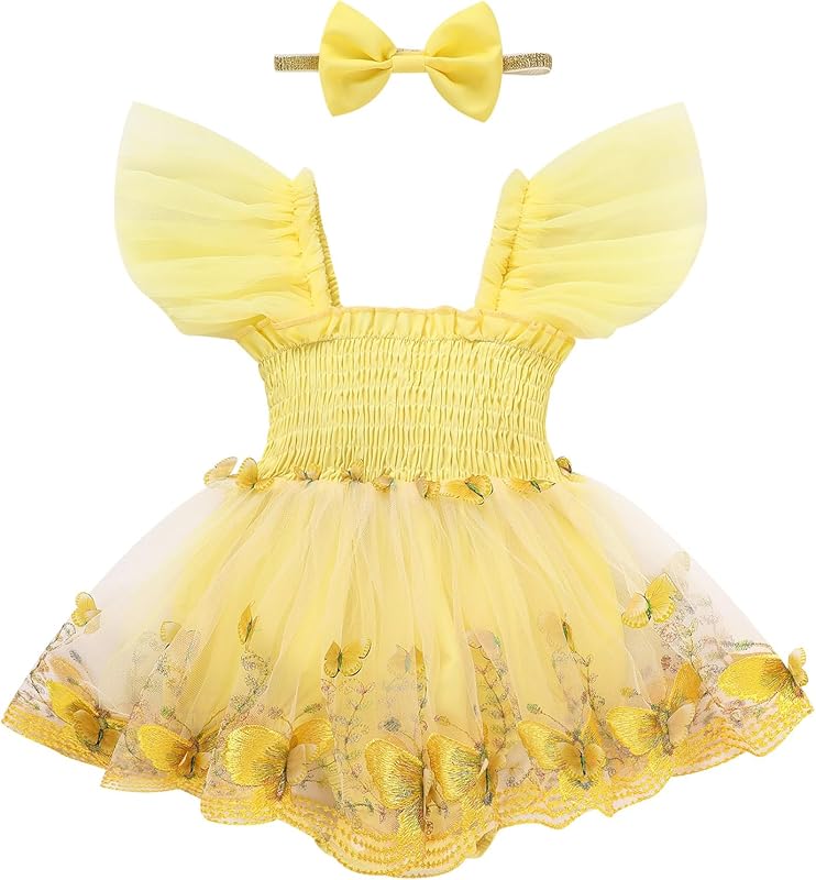 Baby Girl Clothes Infant Tulle Romper Ruffe Sleeveless Bodysuit Baby Girl Outfits Infant Girl Dress 0-18M