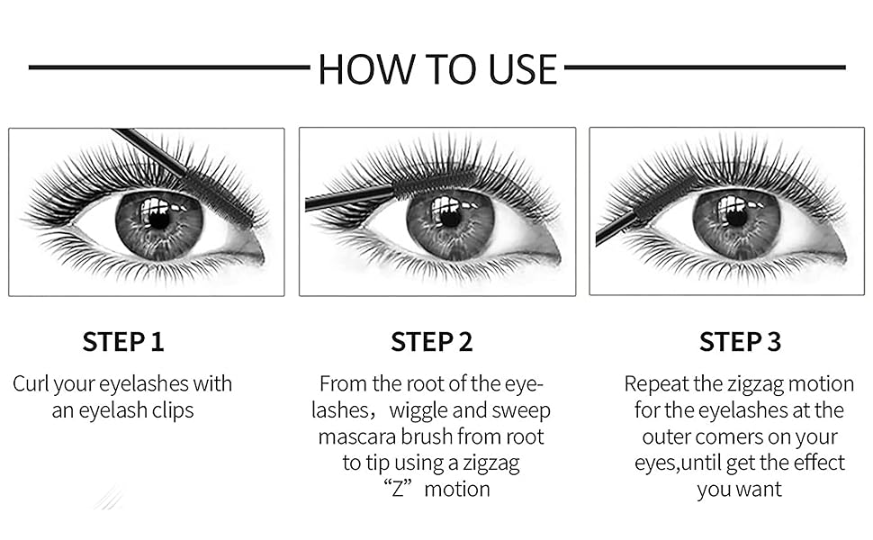 4D Silk Fiber Lash Mascara Extension - 4 Pack Voluminous, Waterproof & Smudge-Proof, Long-Lasting No Flaking, Natural No Clumping, All Day Exquisitely Full