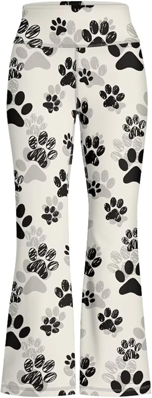 Girls' Athletic Leggings Bell Bottoms Kids Dance Running Yoga Pants High Waisted Workout Active Dance Tights
