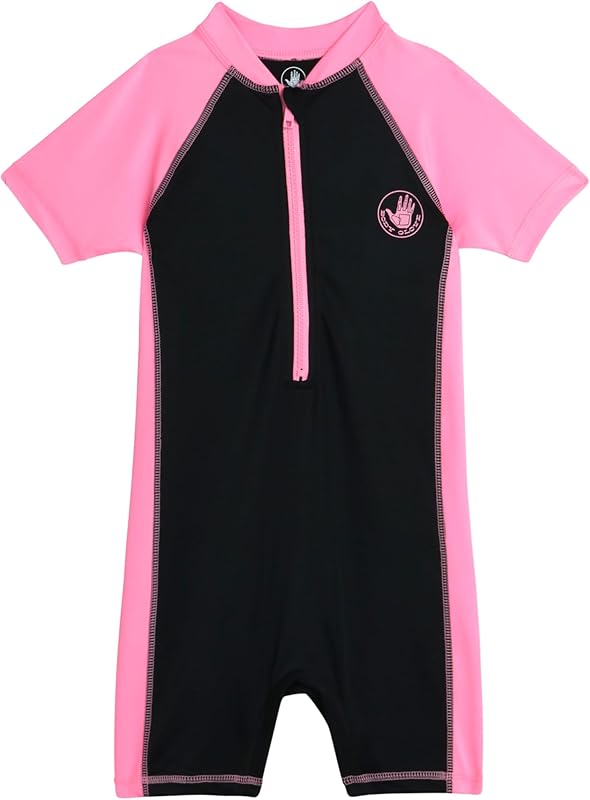 Body Glove Kids Swimsuits - UPF 50+ Short Sleeve One Piece Rashguard Bathing Suit for Girls and Boys (Sizes: 2T-12)