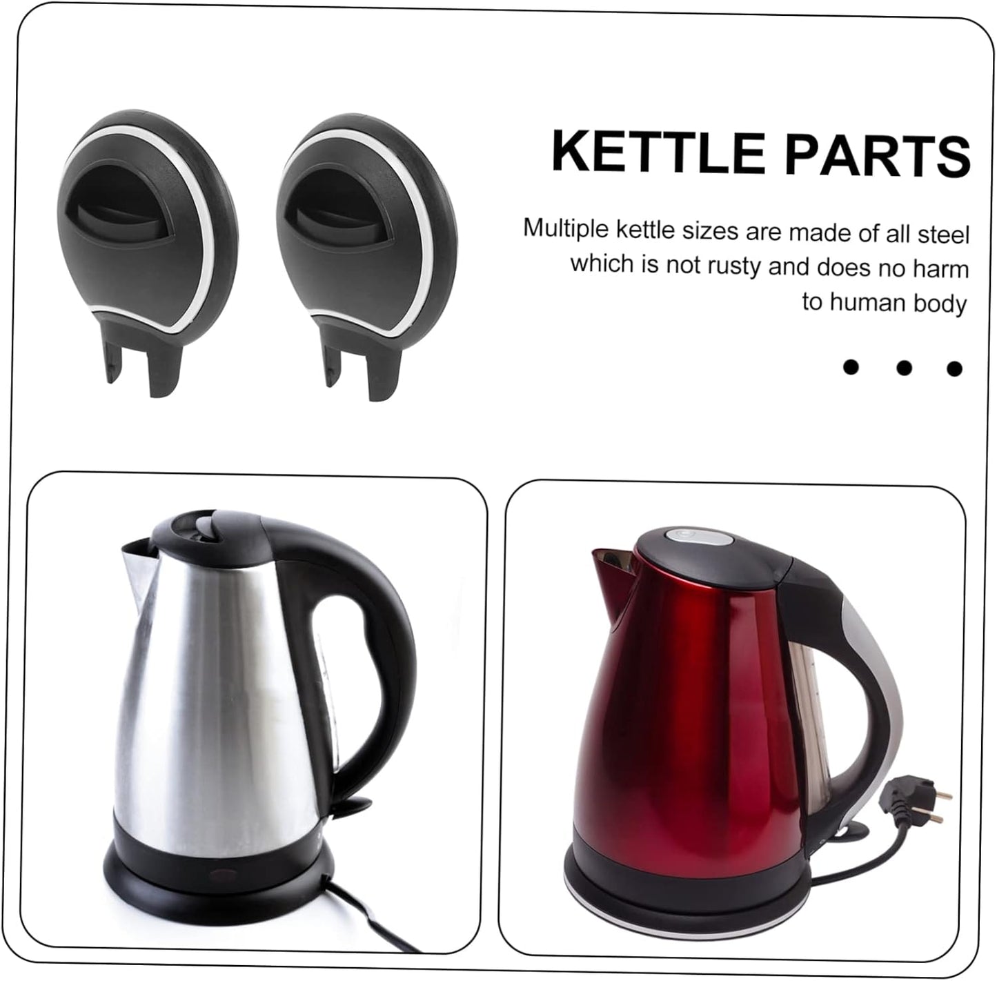 2pcs Teakettle Cover Electric Kettle Lid Easy Install Heating Water Kettle Cover for Convenient Pouring Replacement for Old Broken Lids