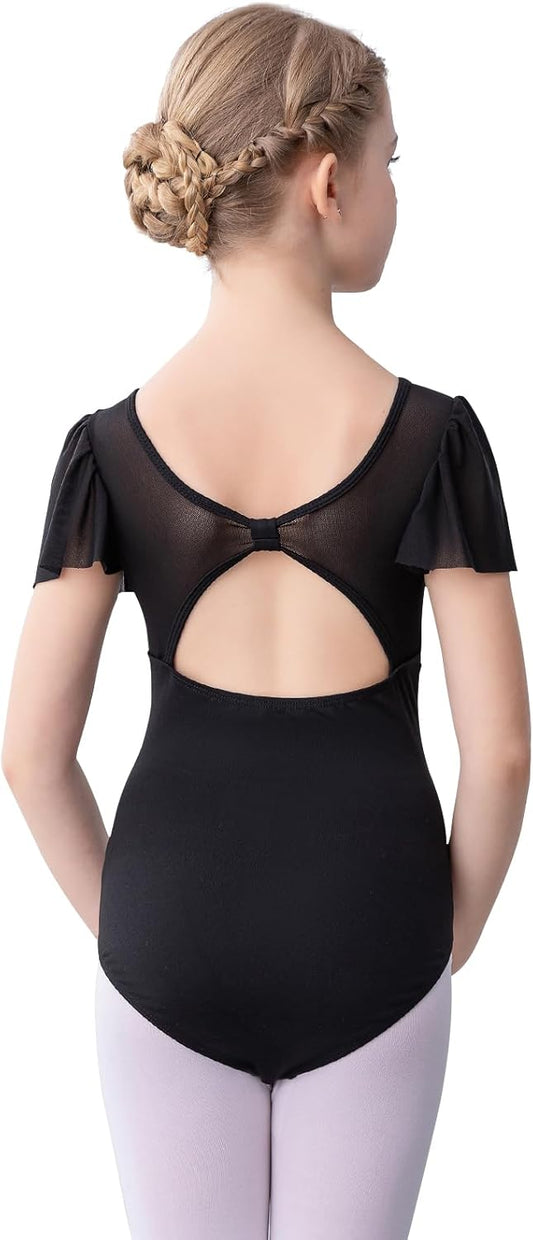 Bezioner Ballet Leotards for Girls,Dance Outfit Puff Sleeve Gymnastics Leotards for Kids 2-10 Years