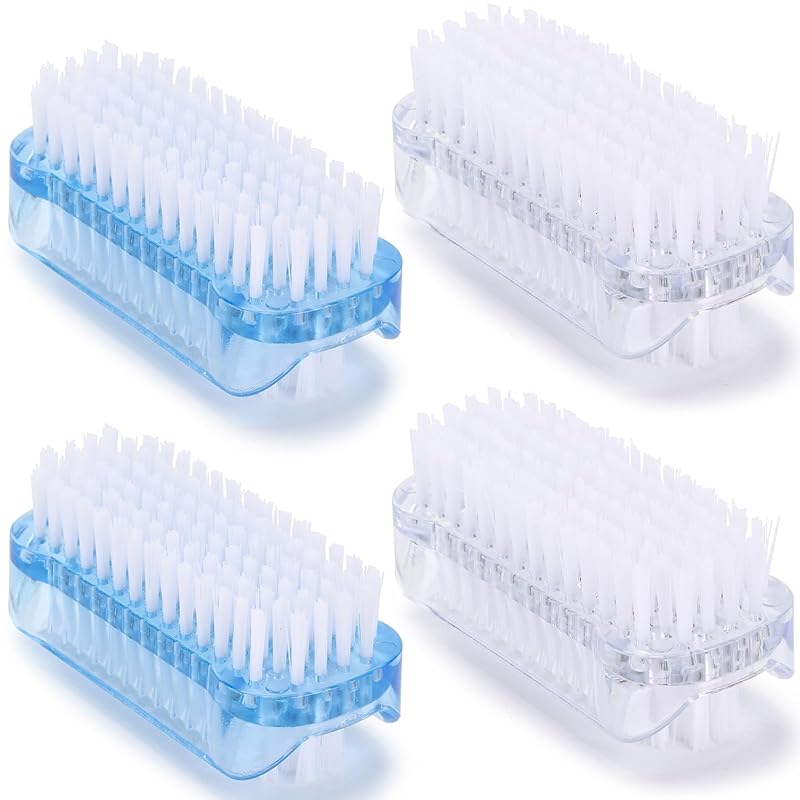 Tbestmax Cleaning Nail Fingernail Brush Wood 2 Side for Manicure Pedicure Women Kids 4 Pack