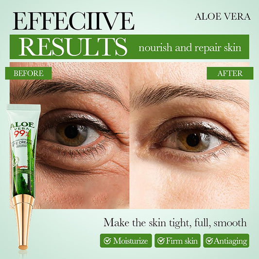 Under Eye Cream For Dark Circles, Anti Aging Eye Cream with Aloe Vera Moisturizer & Tightening for Puffiness & Wrinkles Eye Bags Fine Lines for Men Women All Skin Types (2PC)