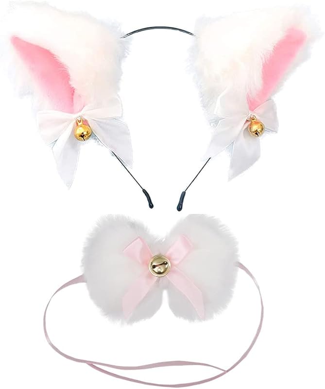 Faylay Cosplay Girl Plush Furry Cat Ears Headwear Accessory for Cam Girl Party