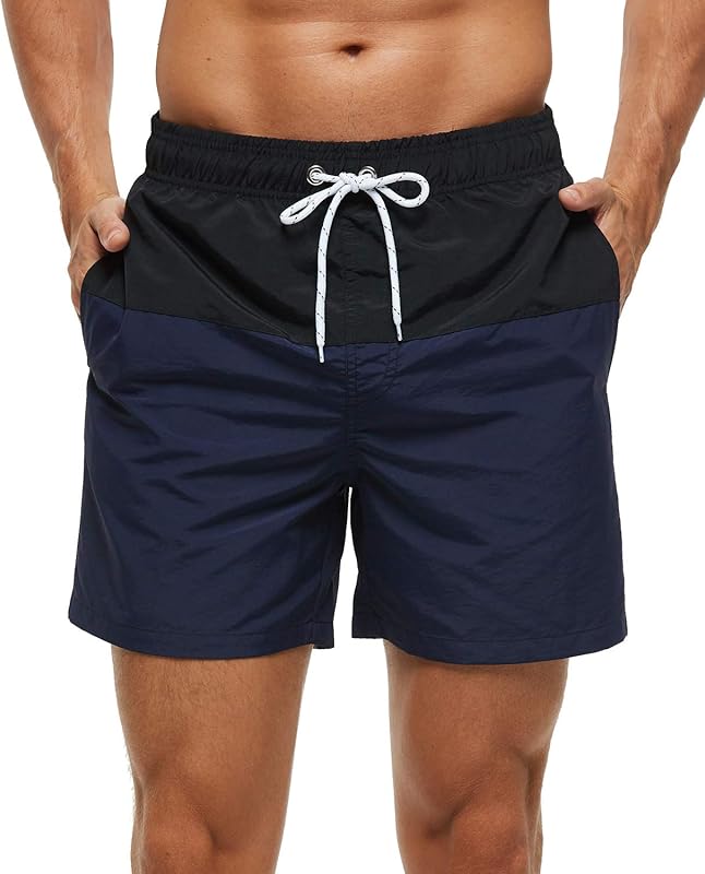 SILKWORLD Men's Swim Trunks Quick Dry Beach Shorts with Pockets