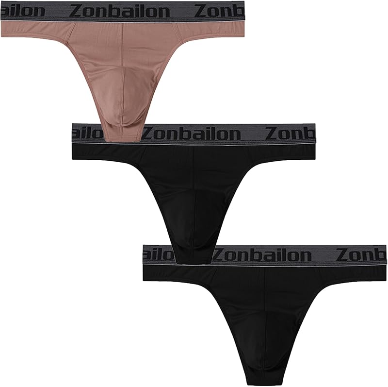 JINSHI Men's Bamboo Viscose Thong Sexy T-back Mens Underwear Low Rise Stretch Tagless Underwear Multi M L XL XXL